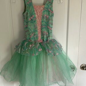 Weissman Green and Pink Dance Costumes with Tulle Skirts